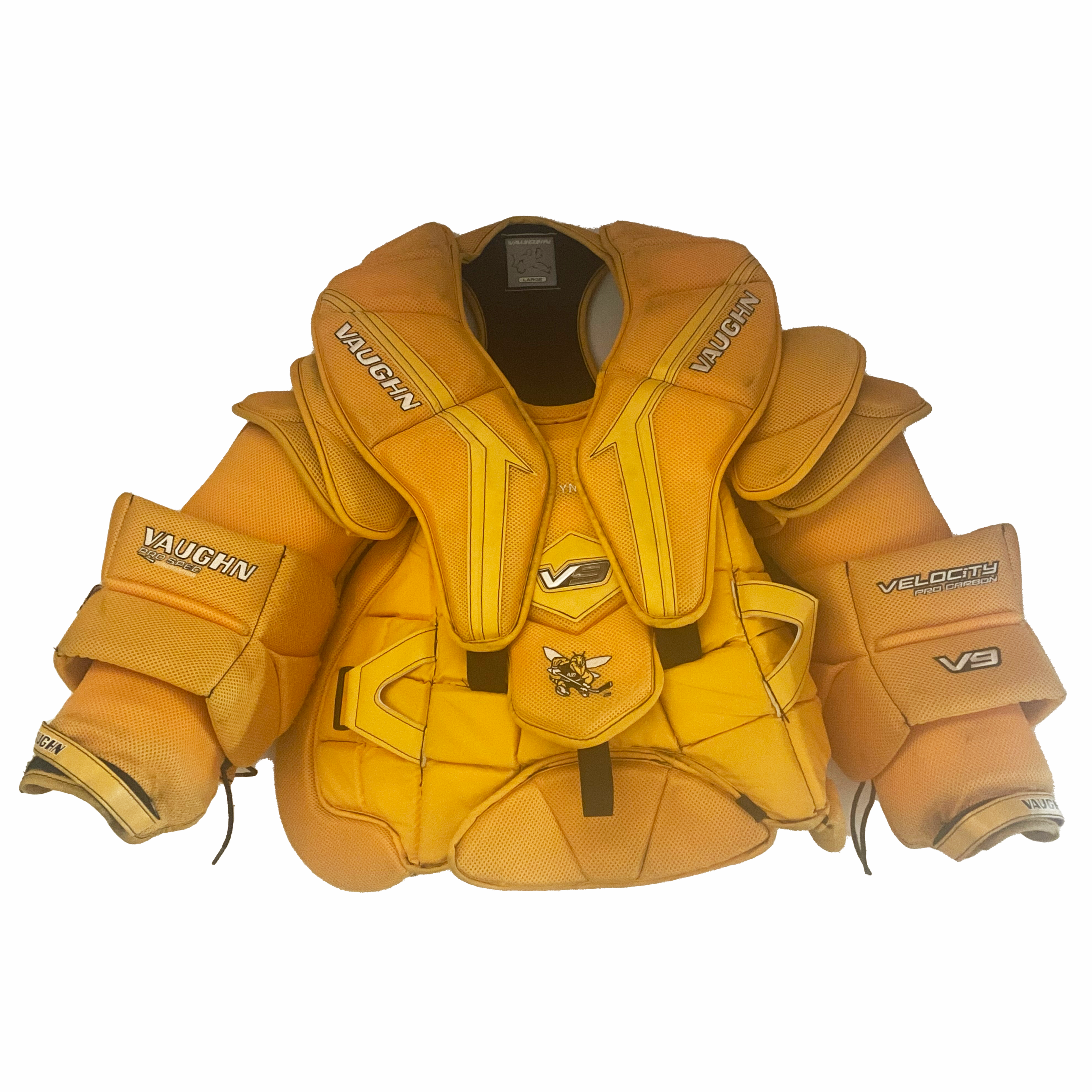 Vaughn Velocity V9 - Plastron de gardien de but Pro Stock d'occasion (jaune)